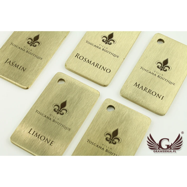 Brelok hotelowy -  Gold Sunshine Brush 70x40mm - BMZ004