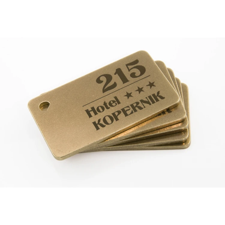 Brelok hotelowy -  Gold Sunshine 70x40mm - BMZ006