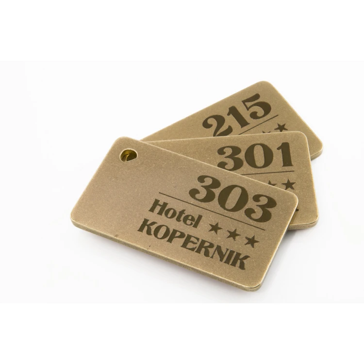 Brelok hotelowy -  Gold Sunshine 70x40mm - BMZ006