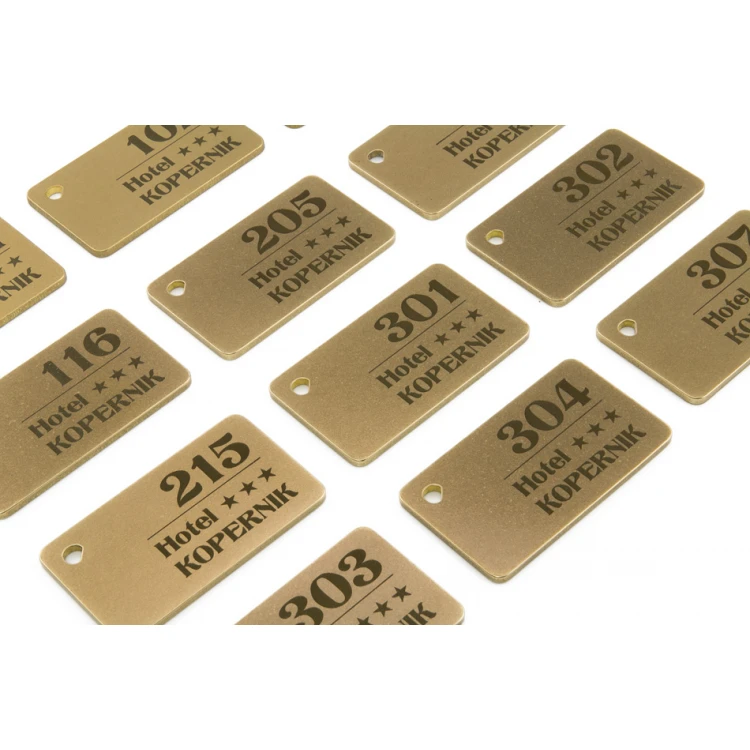 Brelok hotelowy -  Gold Sunshine 70x40mm - BMZ006