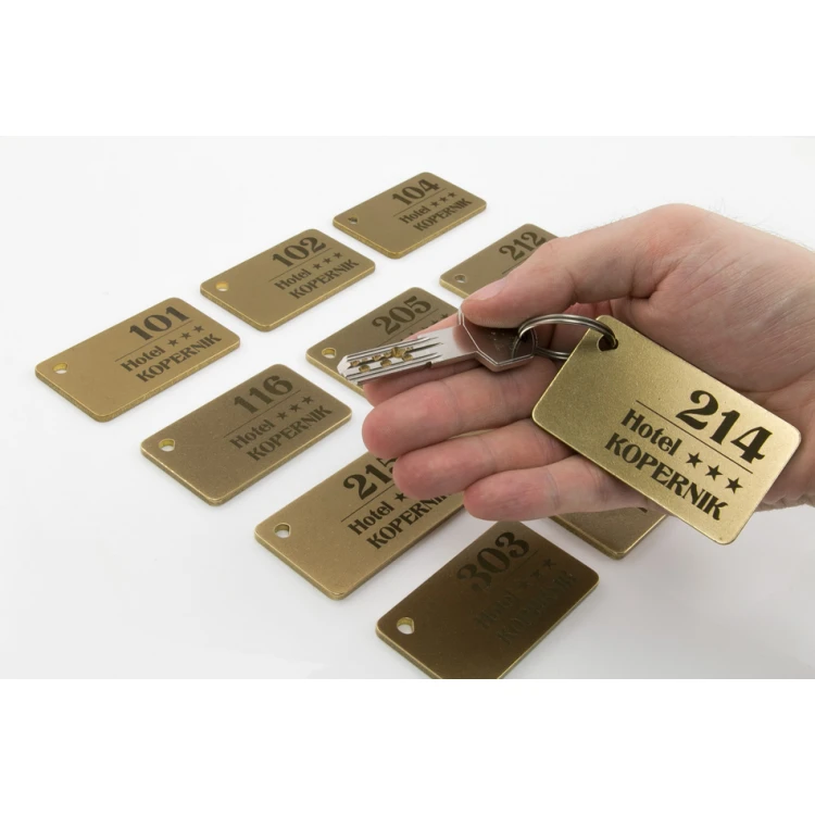Brelok hotelowy -  Gold Sunshine 70x40mm - BMZ006