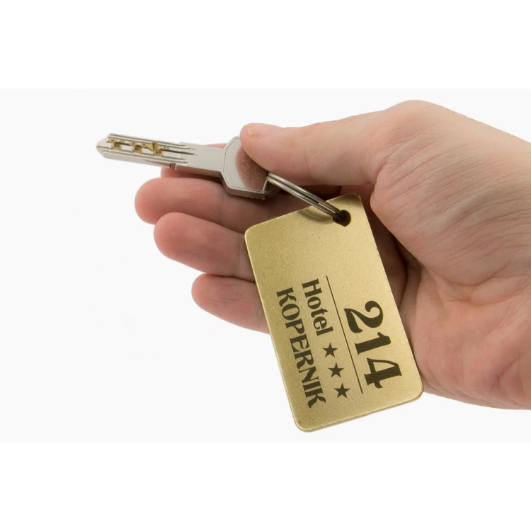 Brelok hotelowy -  Gold Sunshine 70x40mm - BMZ006