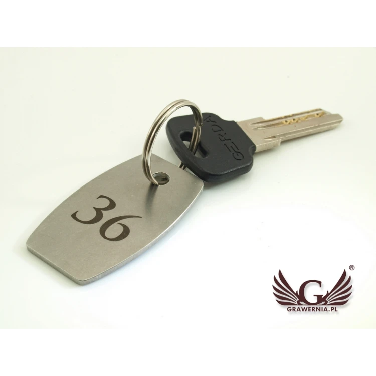 Brelok hotelowy - ALFIE Stal gr. 2mm - wym: 50x30mm - BM018