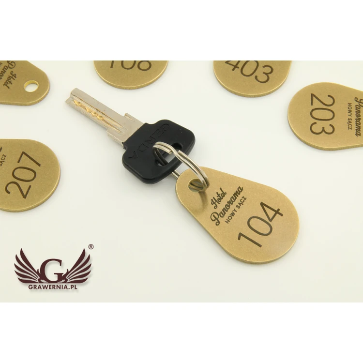 Brelok hotelowy - KROPMET Gold gr. 3mm - BMZ003