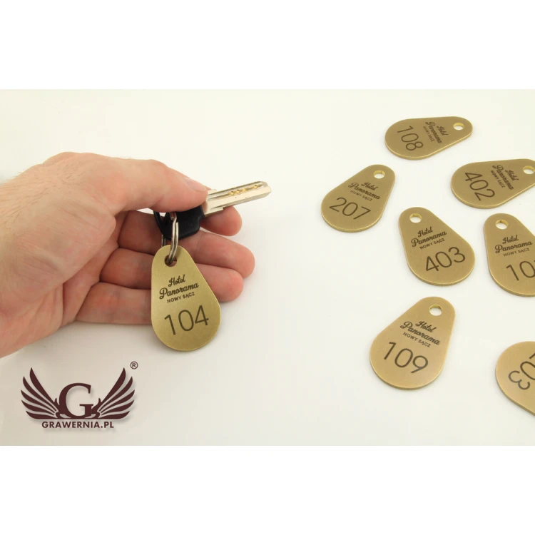 Brelok hotelowy - KROPMET Gold gr. 3mm - BMZ003