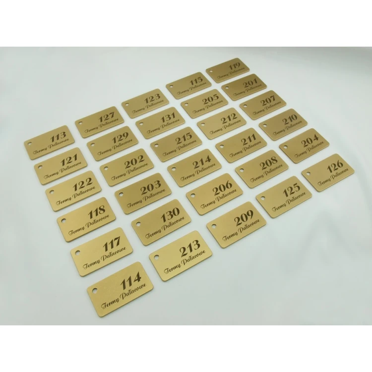 Brelok hotelowy -  Gold Sunshine 70x40mm - BMZ006