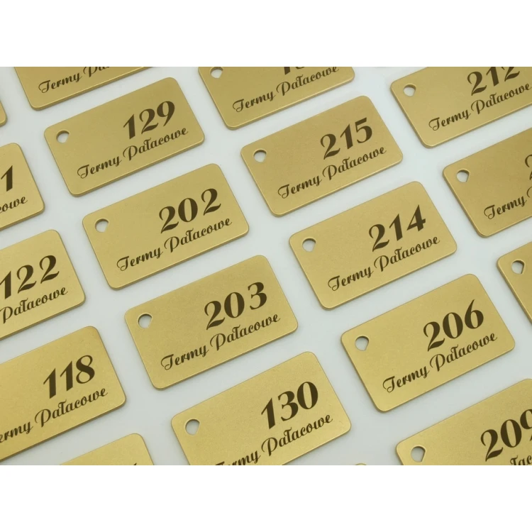 Brelok hotelowy -  Gold Sunshine 70x40mm - BMZ006
