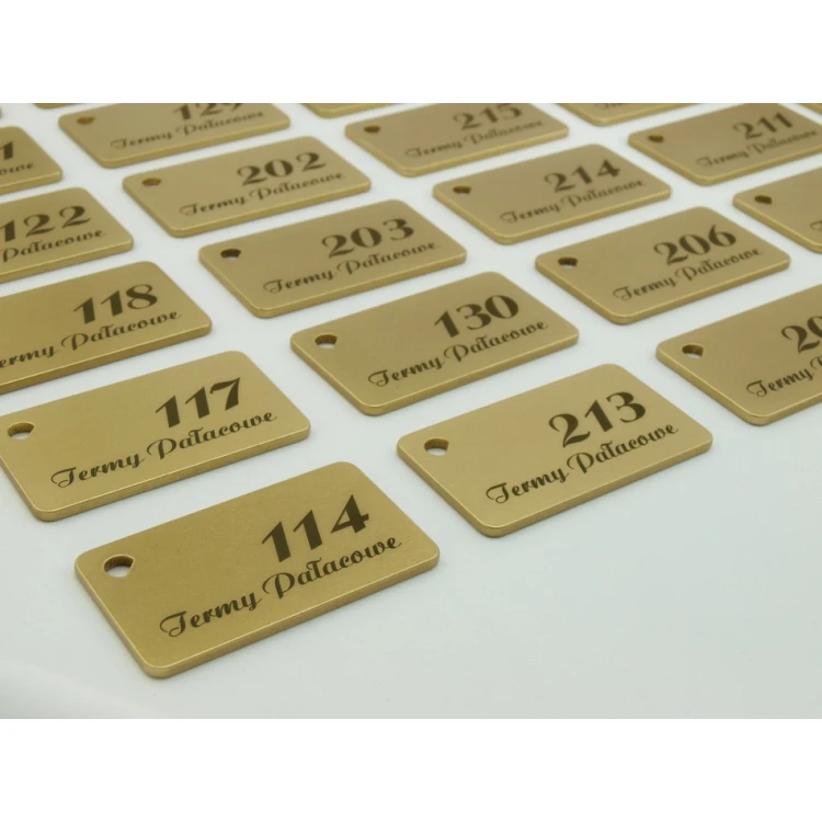 Brelok hotelowy -  Gold Sunshine 70x40mm - BMZ006
