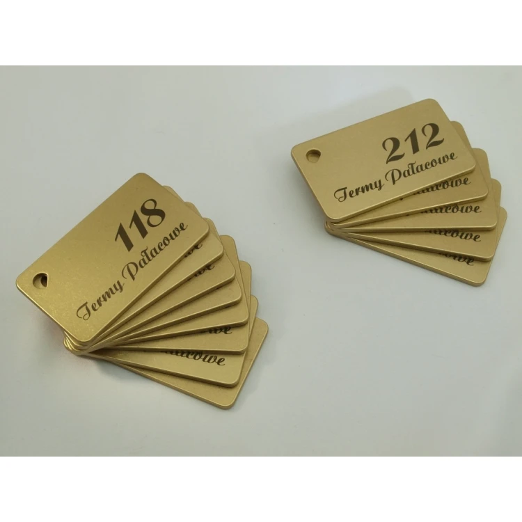 Brelok hotelowy -  Gold Sunshine 70x40mm - BMZ006