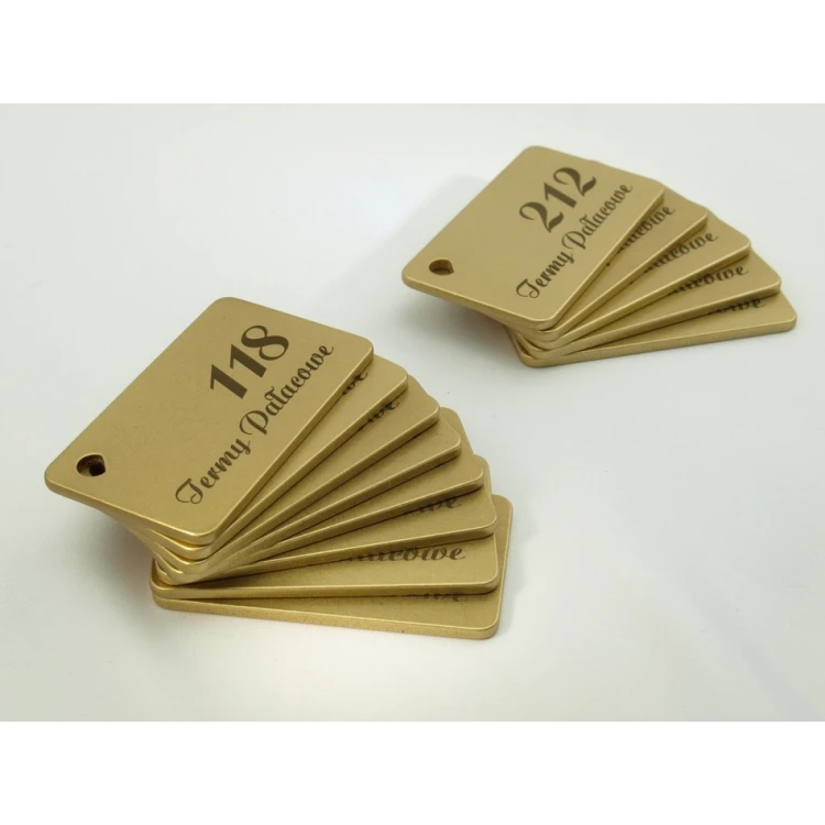 Brelok hotelowy -  Gold Sunshine 70x40mm - BMZ006