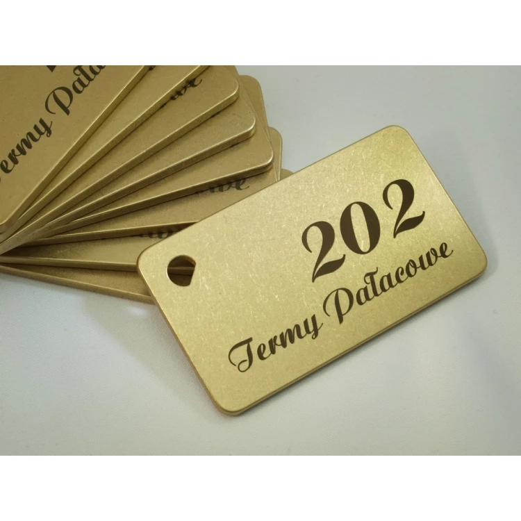 Brelok hotelowy -  Gold Sunshine 70x40mm - BMZ006