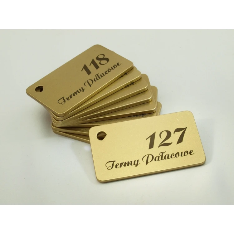 Brelok hotelowy -  Gold Sunshine 70x40mm - BMZ006