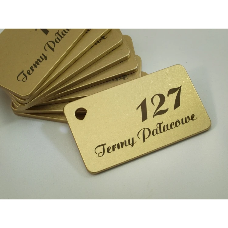 Brelok hotelowy -  Gold Sunshine 70x40mm - BMZ006