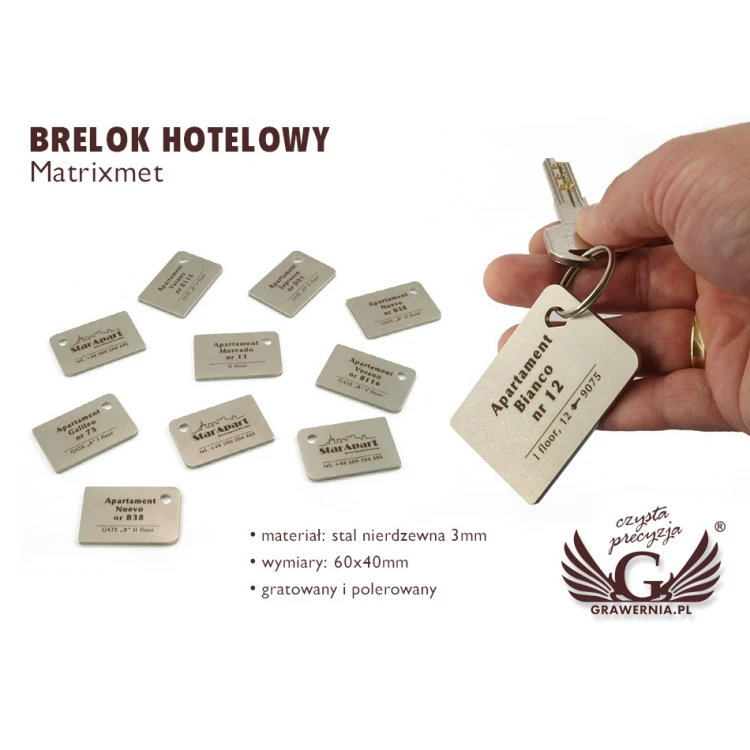 Brelok hotelowy - MATRIXMET 3 REGULAR FAT 60x40mm gr. 3mm - BM015