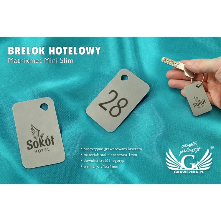 Brelok hotelowy - MATRIXMET 1 MINI SLIM 51x31mm gr. 1mm - BM022