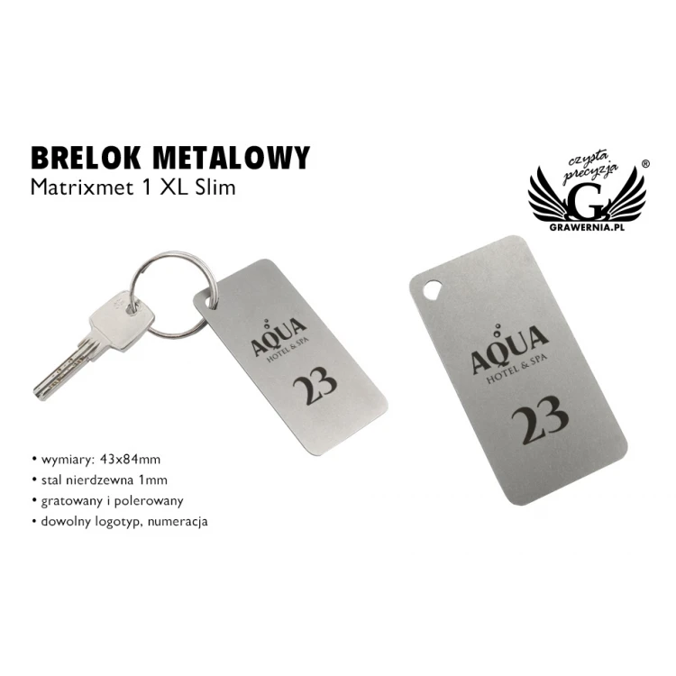 Brelok hotelowy - MATRIXMET 1 XL SLIM 43x84mm gr. 1mm - BM032