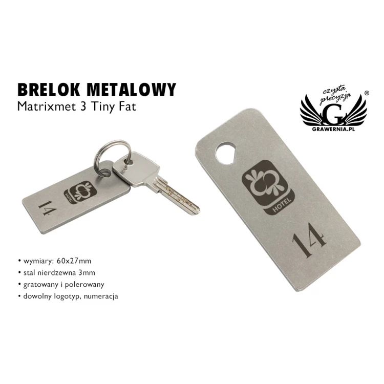Brelok hotelowy - MATRIXMET 3 TINY FAT 60x27mm gr. 3mm - BM028