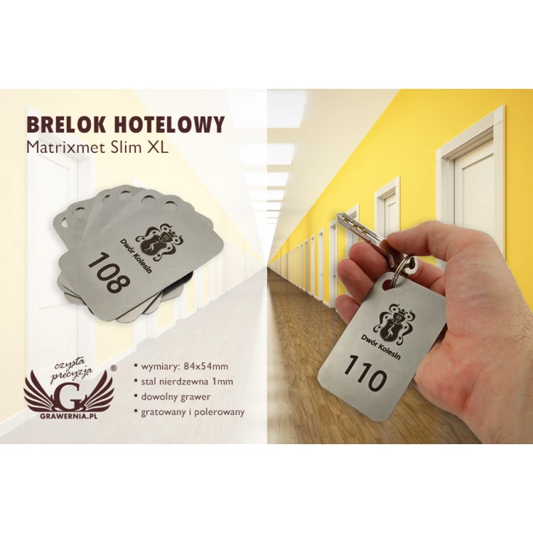 Brelok hotelowy - MATRIXMET 1 XXL SLIM 84x54mm gr. 1mm - BM023