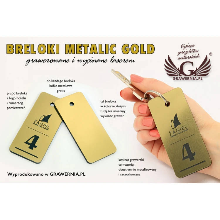 Brelok hotelowy - METALIC GOLD