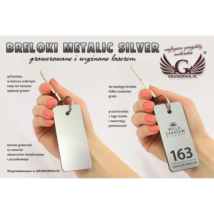 Brelok hotelowy - METALIC SILVER