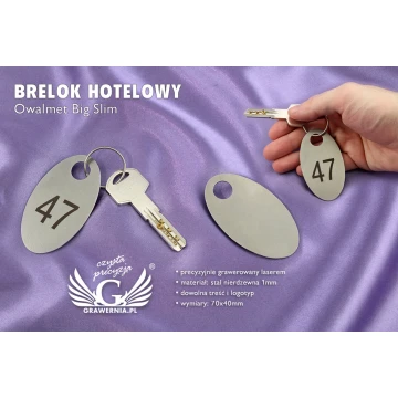 Brelok hotelowy - OWALMET BIG SLIM Stal gr. 1mm - BM021