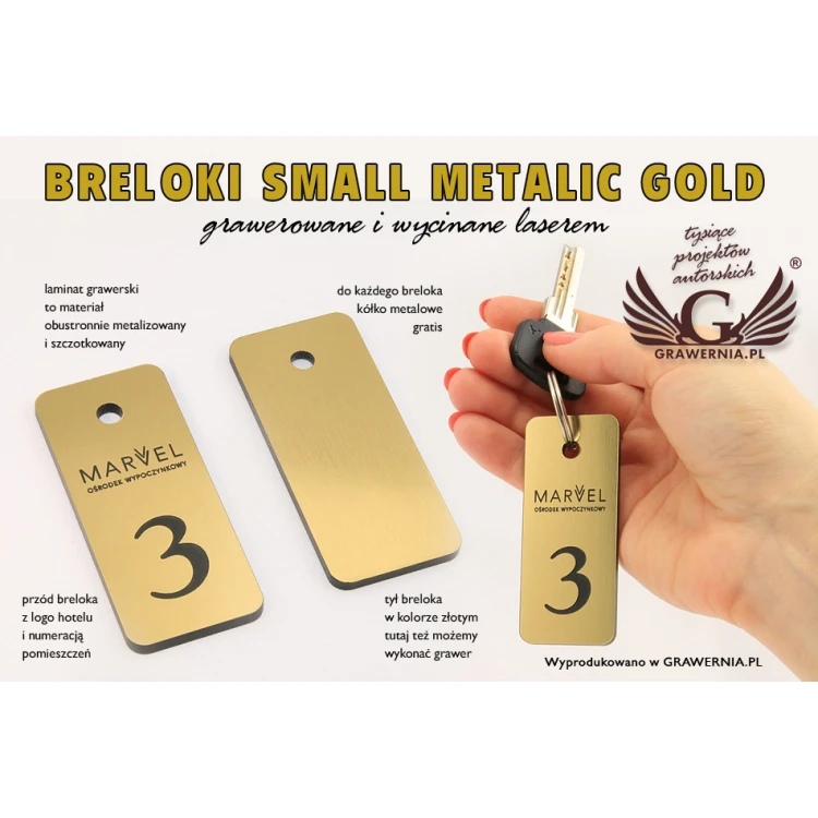 Brelok hotelowy - SMALL METALIC GOLD