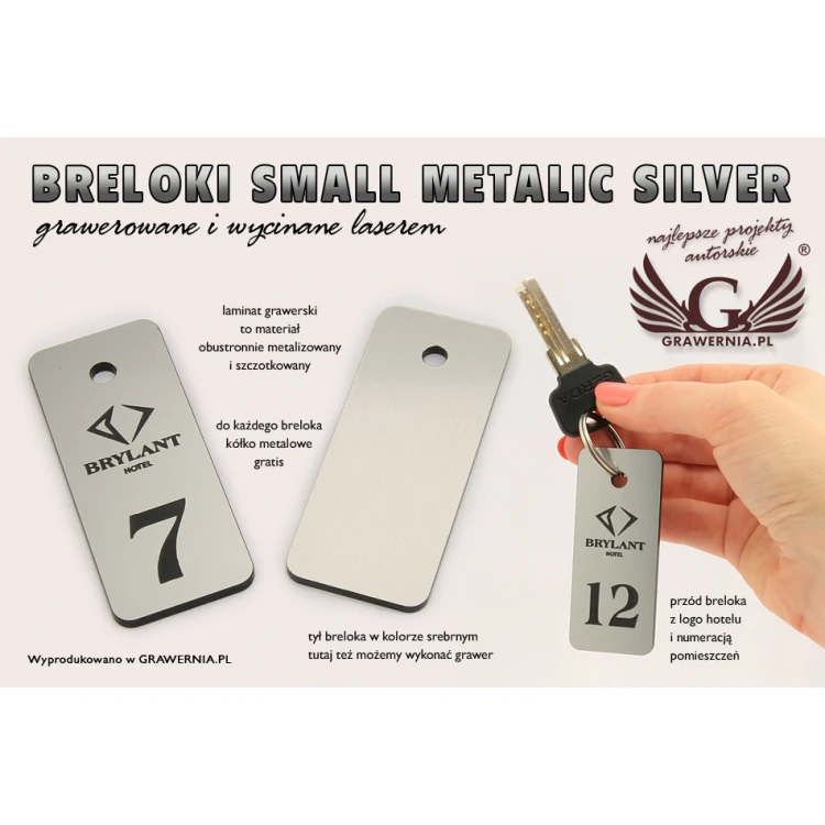 Brelok hotelowy - SMALL METALIC SILVER