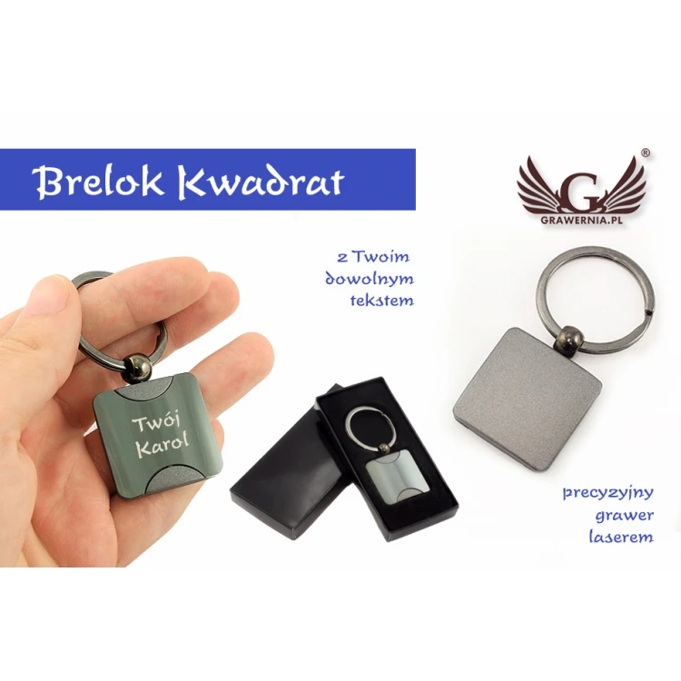 BRELOK KWADRAT - z Twoim grawerem - BP23