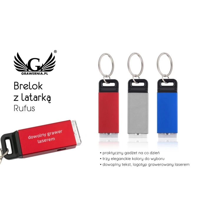BRELOK Latarka Rufus z dowolnym grawerem - BP104