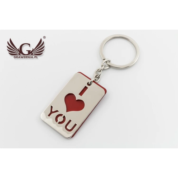 BRELOK I LOVE YOU z Twoim grawerem - BP63