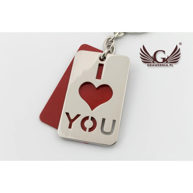 BRELOK I LOVE YOU z Twoim grawerem - BP63