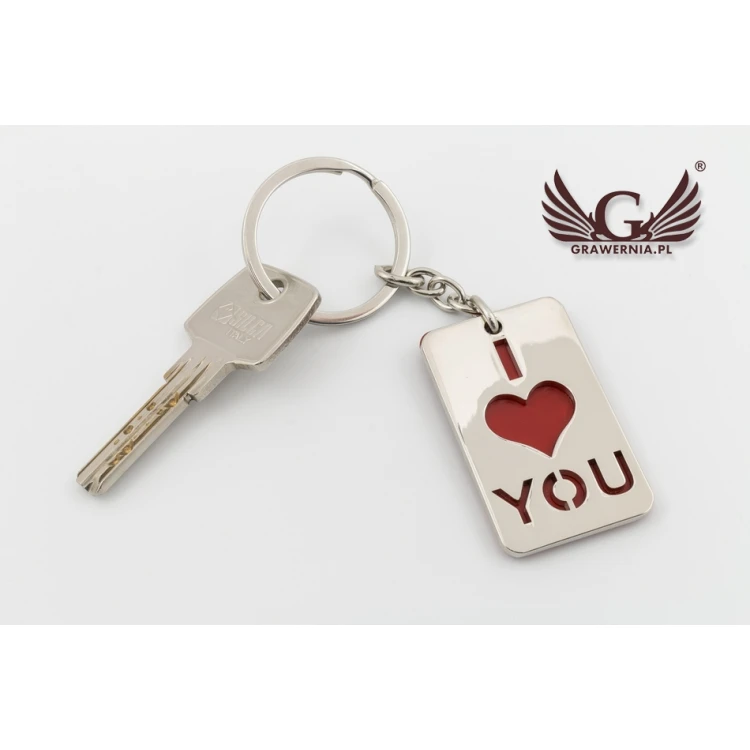 BRELOK I LOVE YOU z Twoim grawerem - BP63