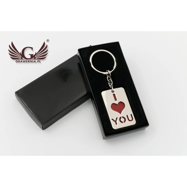 BRELOK I LOVE YOU z Twoim grawerem - BP63