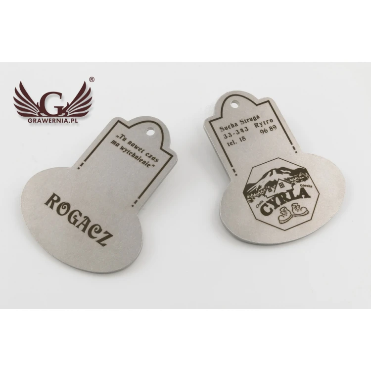 Brelok metalowy - RETROMET - stal gr. 3mm wym: 95x76mm - BM026 