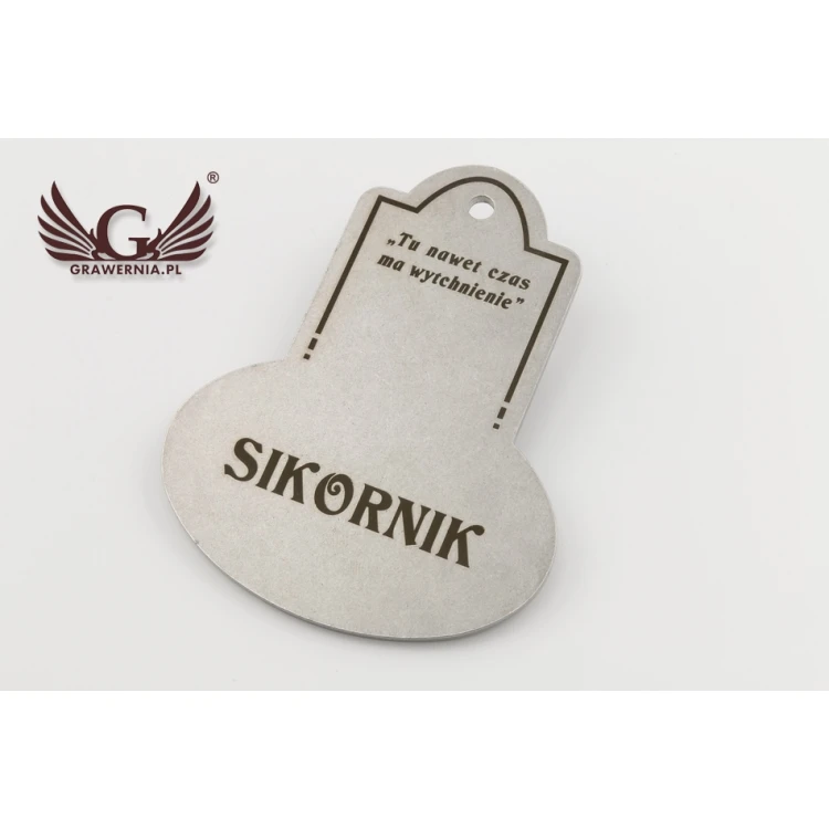 Brelok metalowy - RETROMET - stal gr. 3mm wym: 95x76mm - BM026 