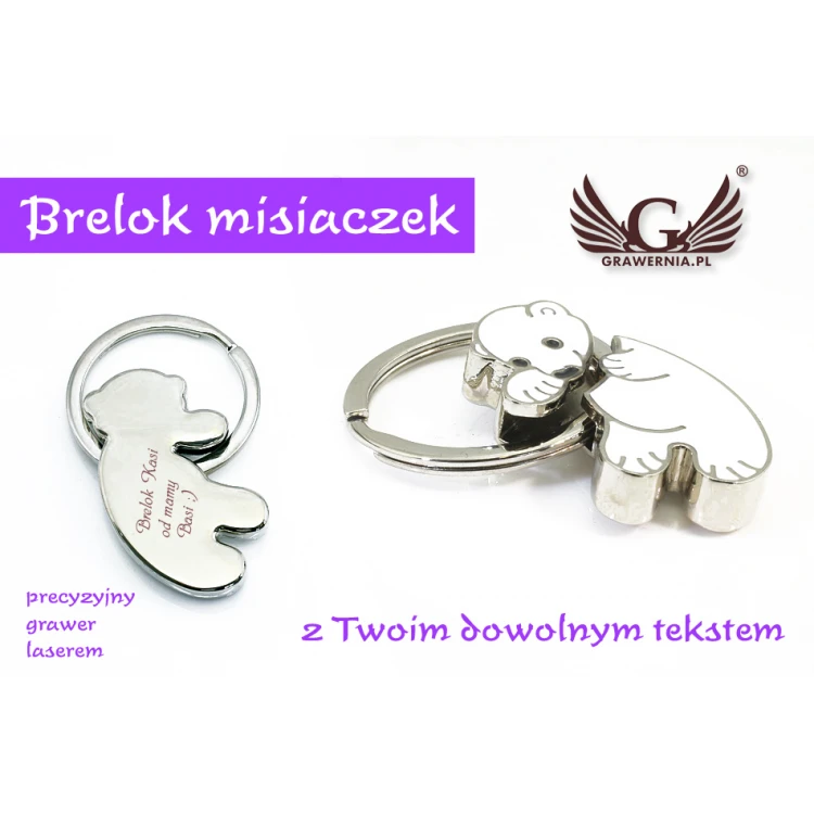 BRELOK MISIACZEK - z Twoim grawerem - BP3