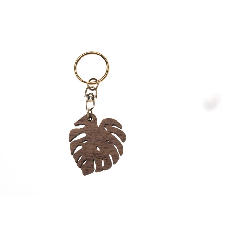 Brelok Monstera 1 - lite drewno orzech - BP147
