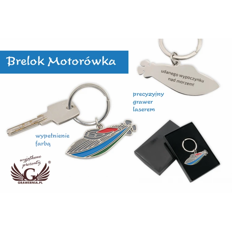 BRELOK Motorówka - z Twoim grawerem - BP68