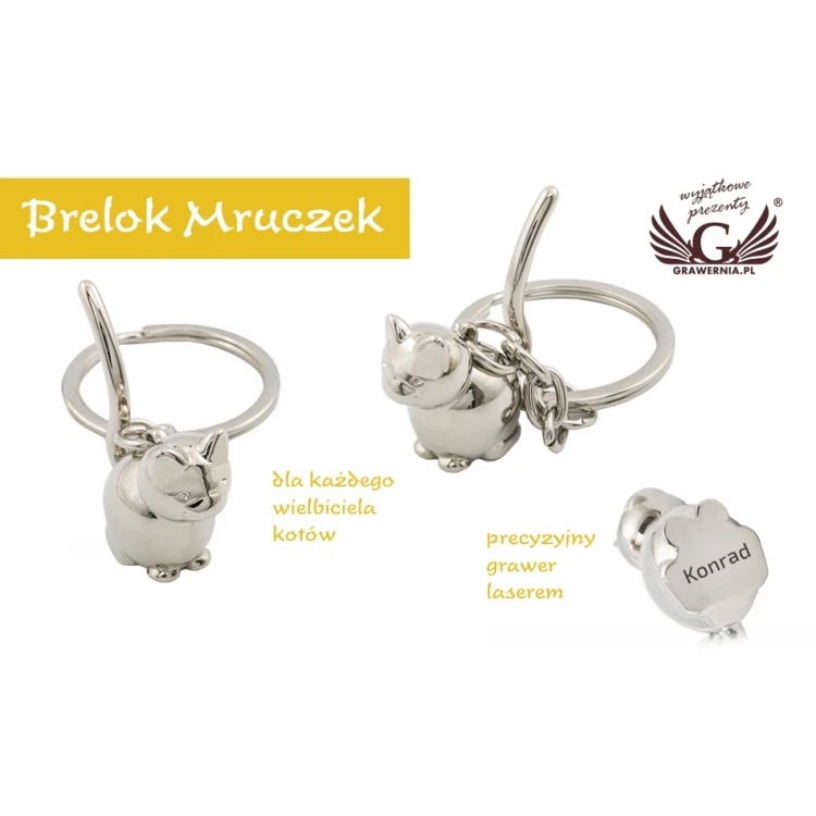 BRELOK Kotek Mruczek z Twoim grawerem - BP72