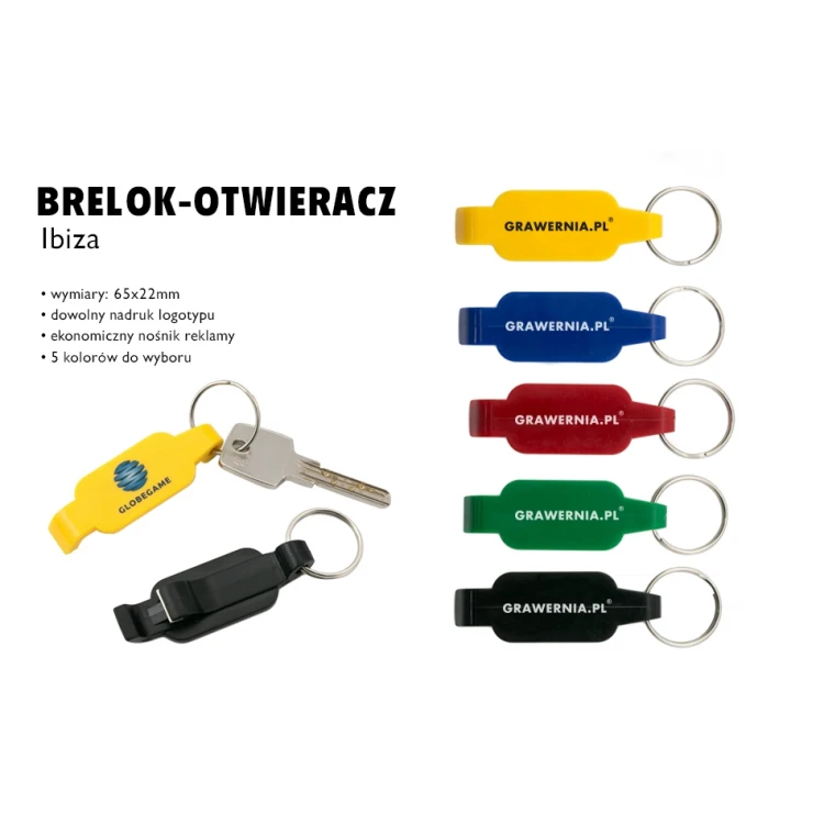 BRELOK OTWIERACZ Ibiza z dowolnym nadrukiem UV - BP96