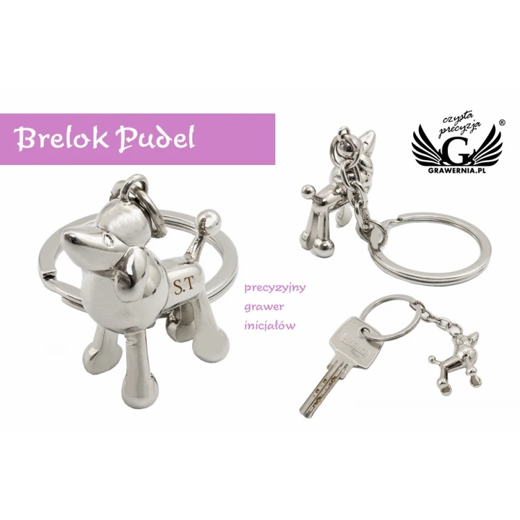 BRELOK Pudel z Twoim grawerem - BP102