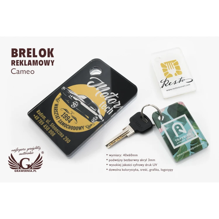 Brelok reklamowy Cameo - kolorowy druk UV - BP58