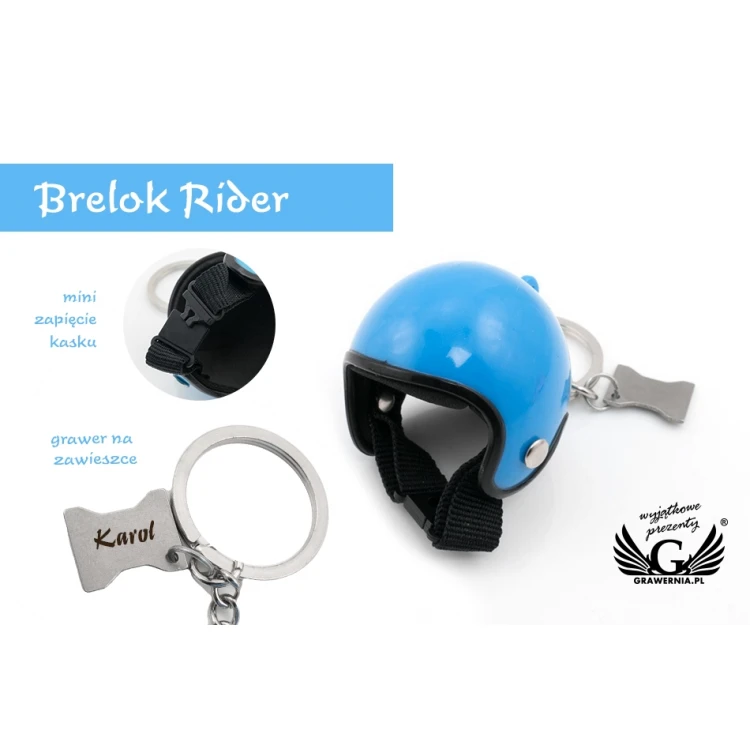 Brelok Rider - Kask z dowolnym grawerem - BP118