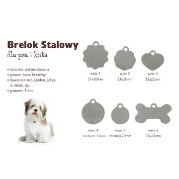 Brelok stalowy dla psa i kota - BDZ014