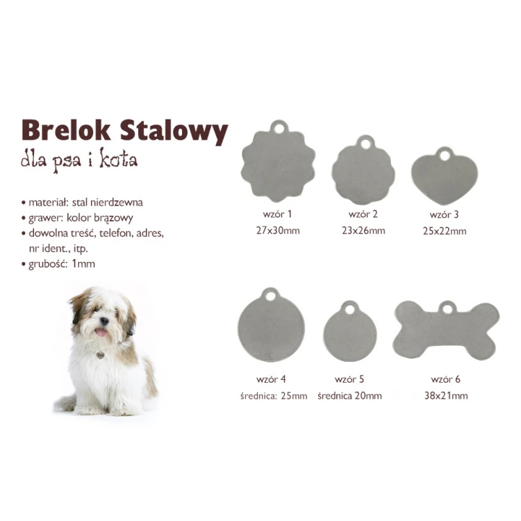 Brelok stalowy dla psa i kota - BDZ014