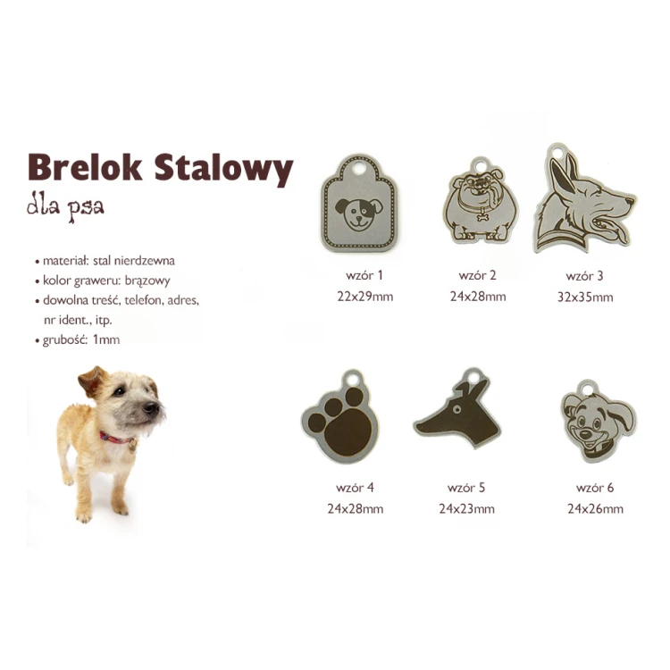 Brelok stalowy dla psa - BDZ012
