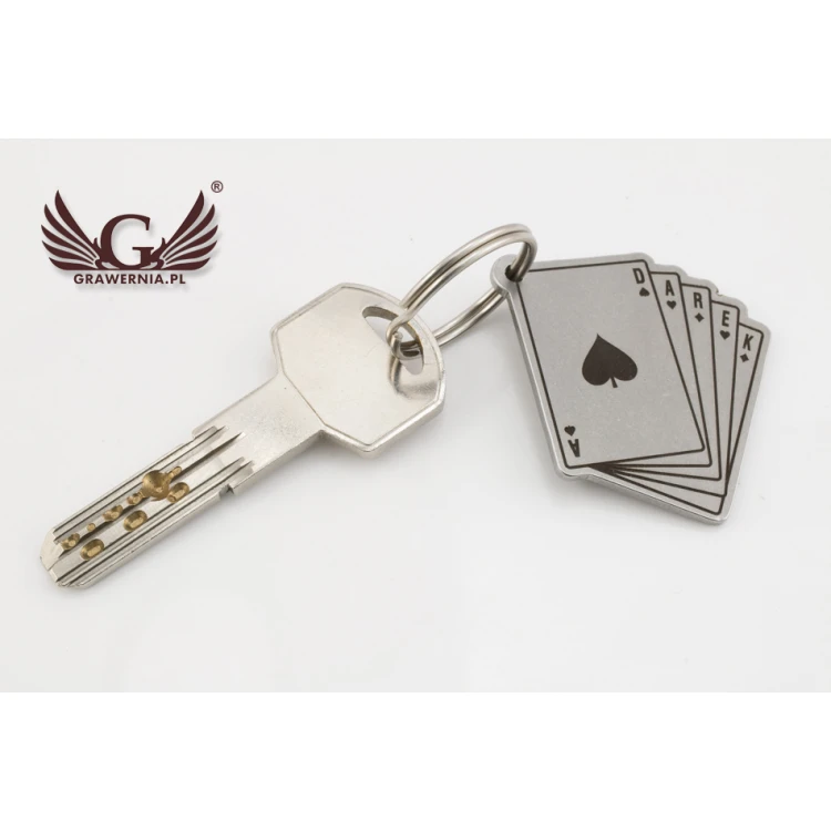 Brelok stalowy talia kart - grawerowany laserem - stal gr. 3mm - BM025