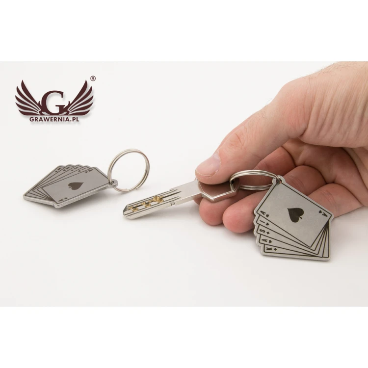 Brelok stalowy talia kart - grawerowany laserem - stal gr. 3mm - BM025