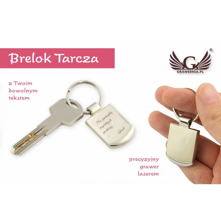 BRELOK TARCZA - z Twoim grawerem - BP24