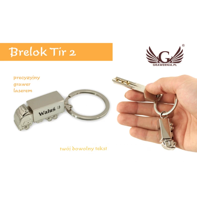 BRELOK TIR 2 - metalowy z dowolnym grawerem